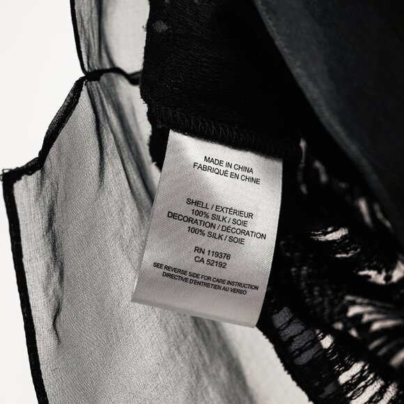 Helmut Lang PF/13 Black Sheer Silk Thread Stitch Top - Picture 8 of 9